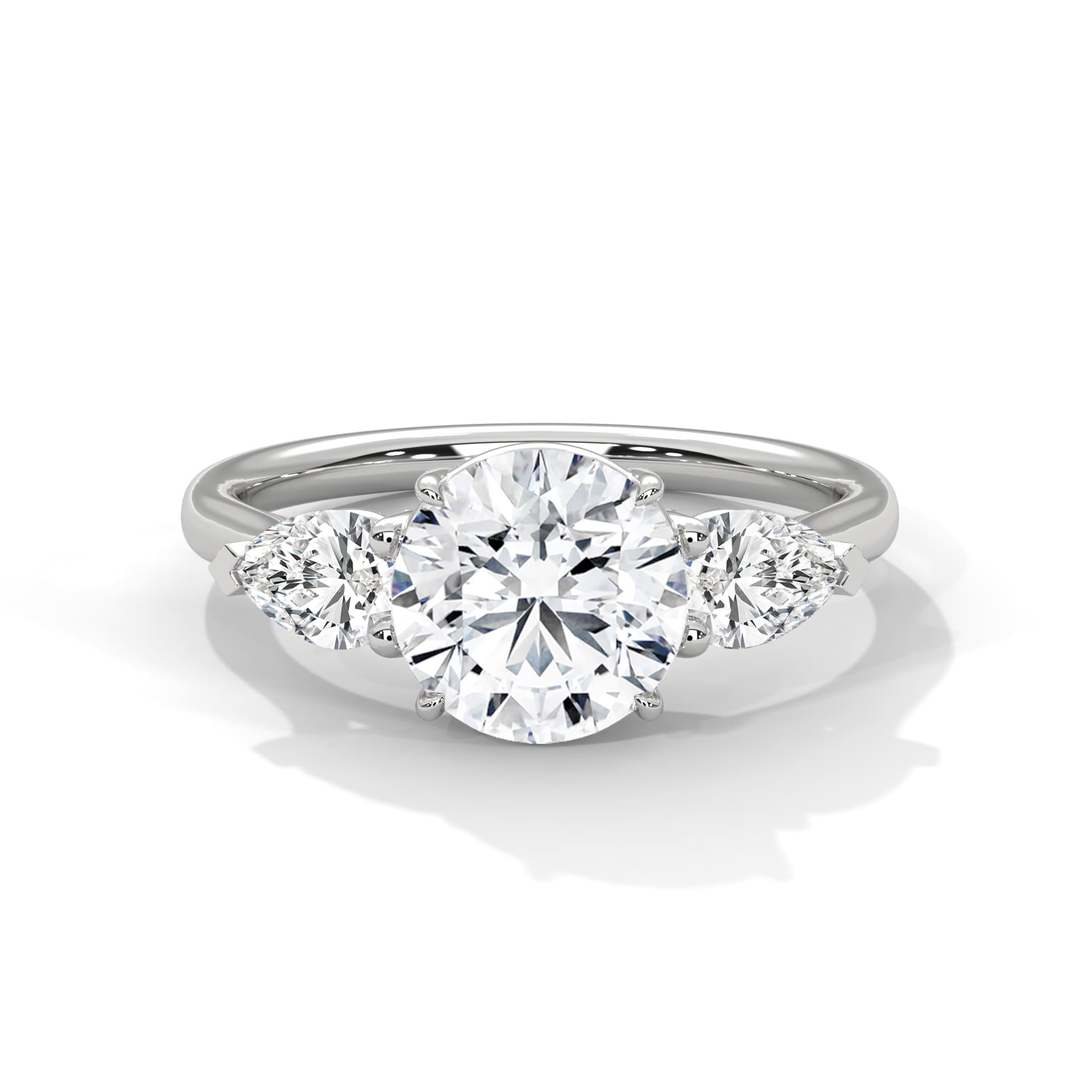 Elegant Three-Stone Round Diamond Ring