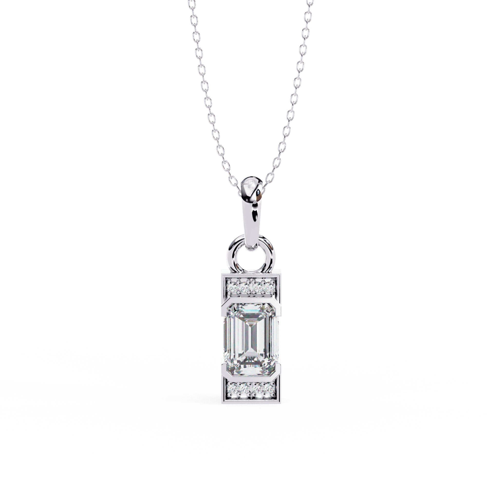 Emerald-Cut Diamond Pendant