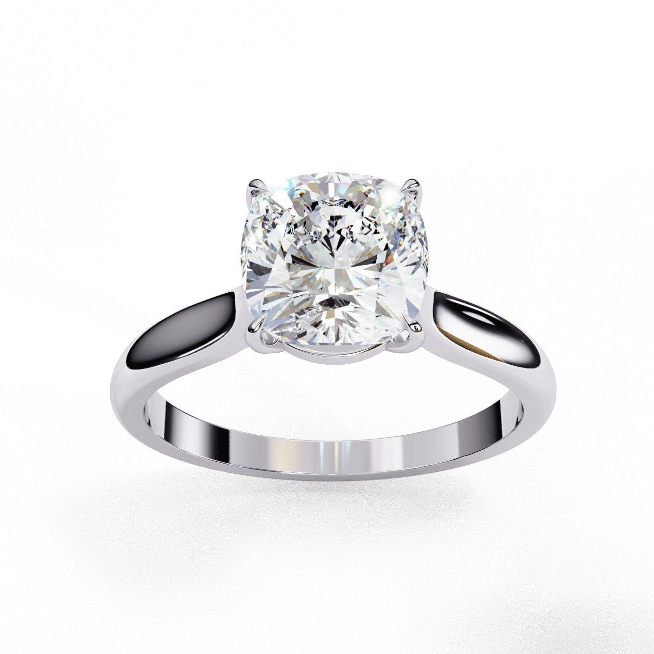 cushion diamond solitaire ring