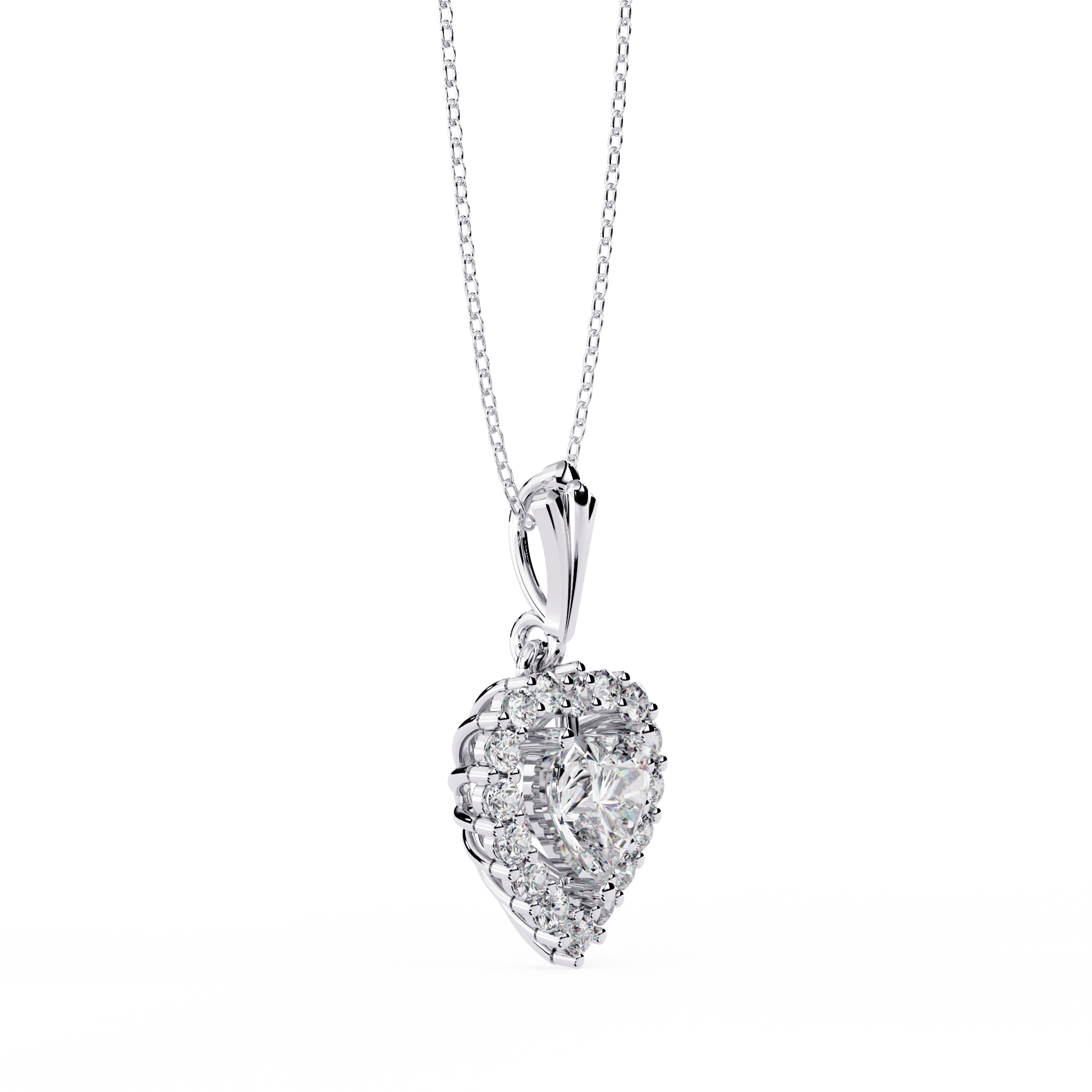 Heart cluster necklace