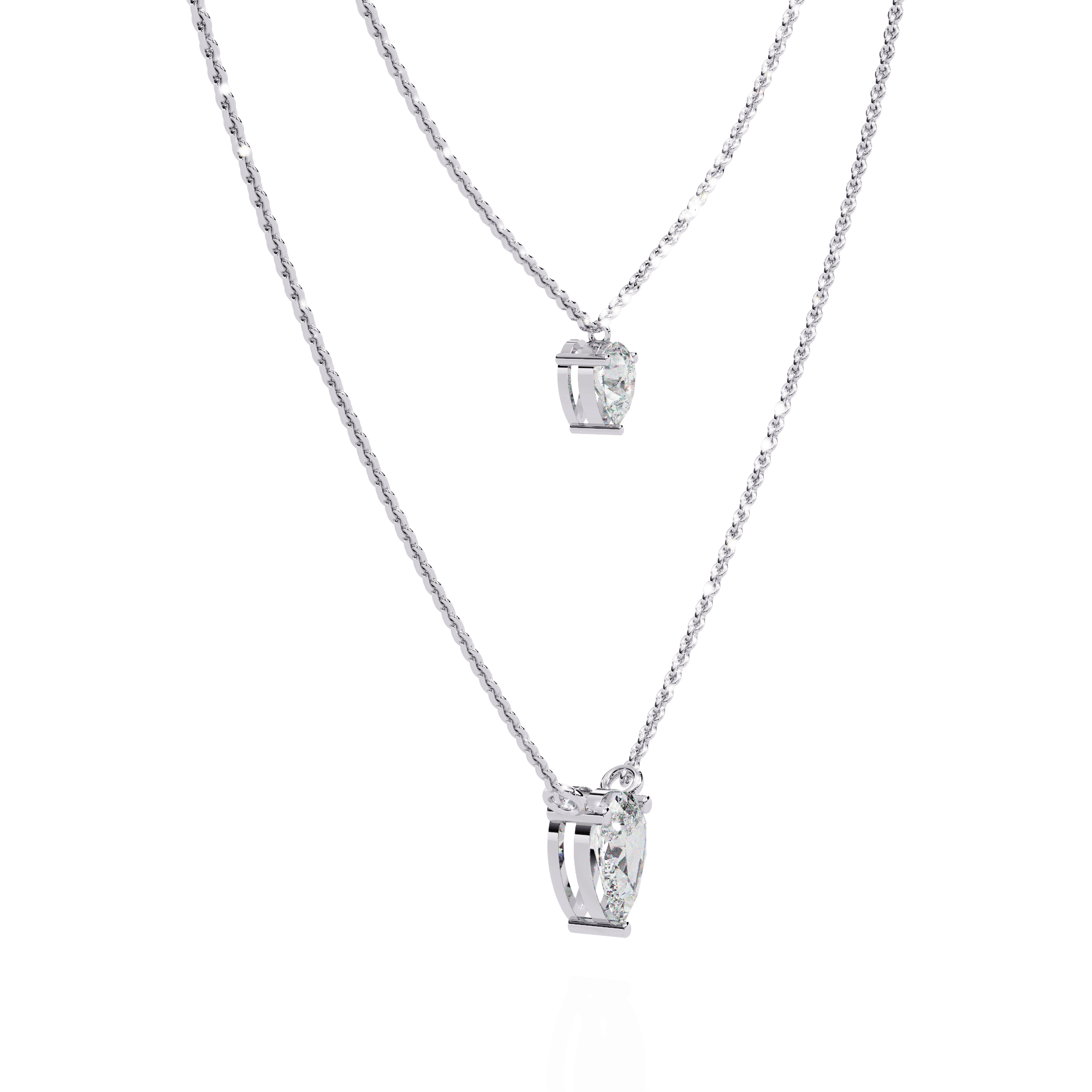 Pear Elegance Layered Diamond Necklace