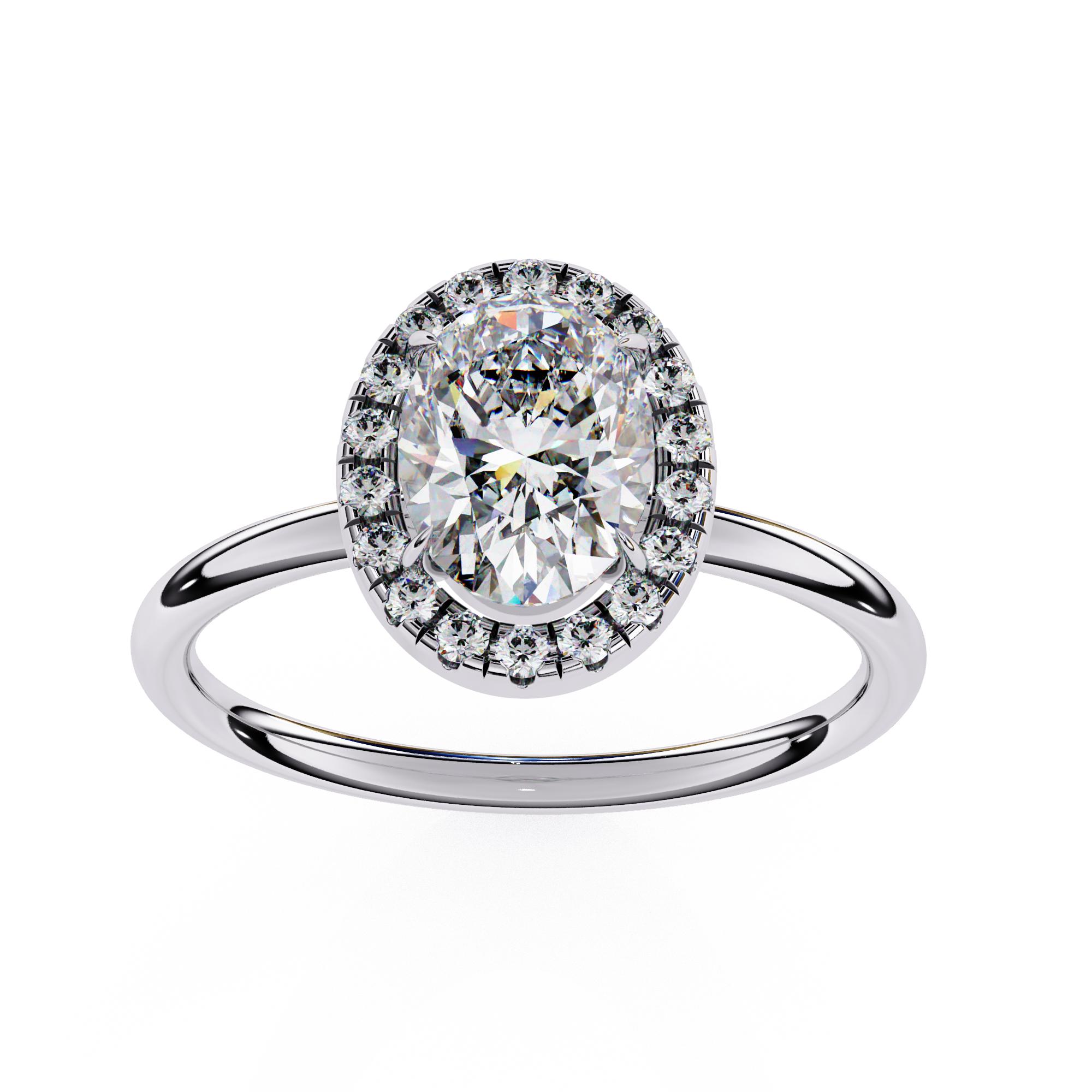Oval Halo Engagement Ring