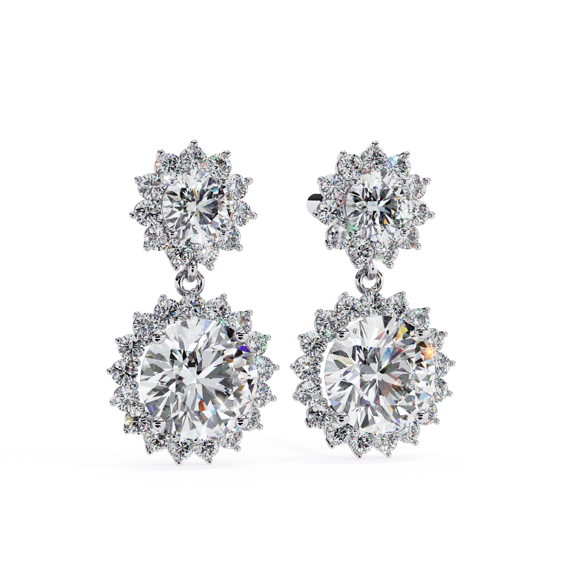 Eternal Spark Halo Drop Earrings