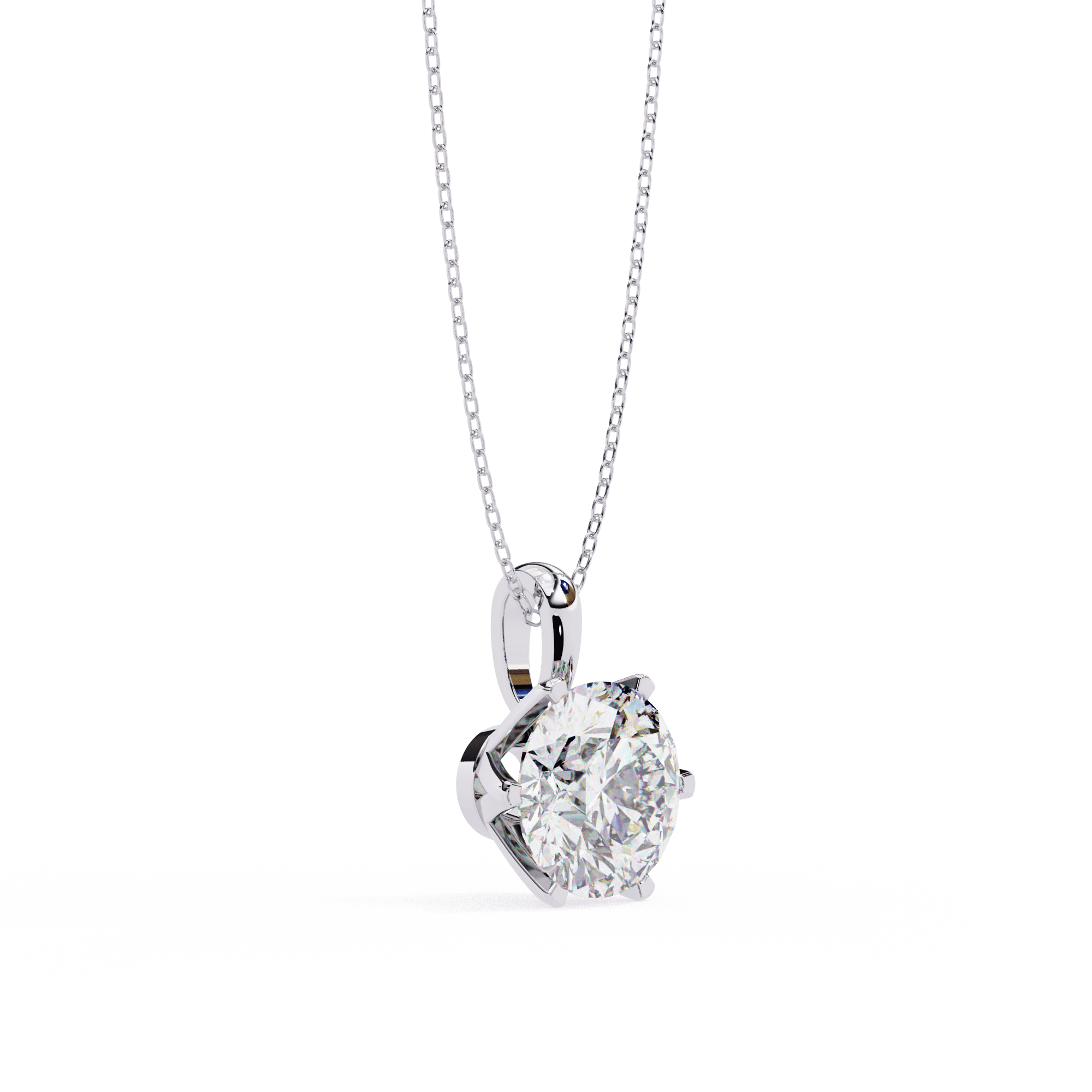 Round Cut Solitaire Pendant