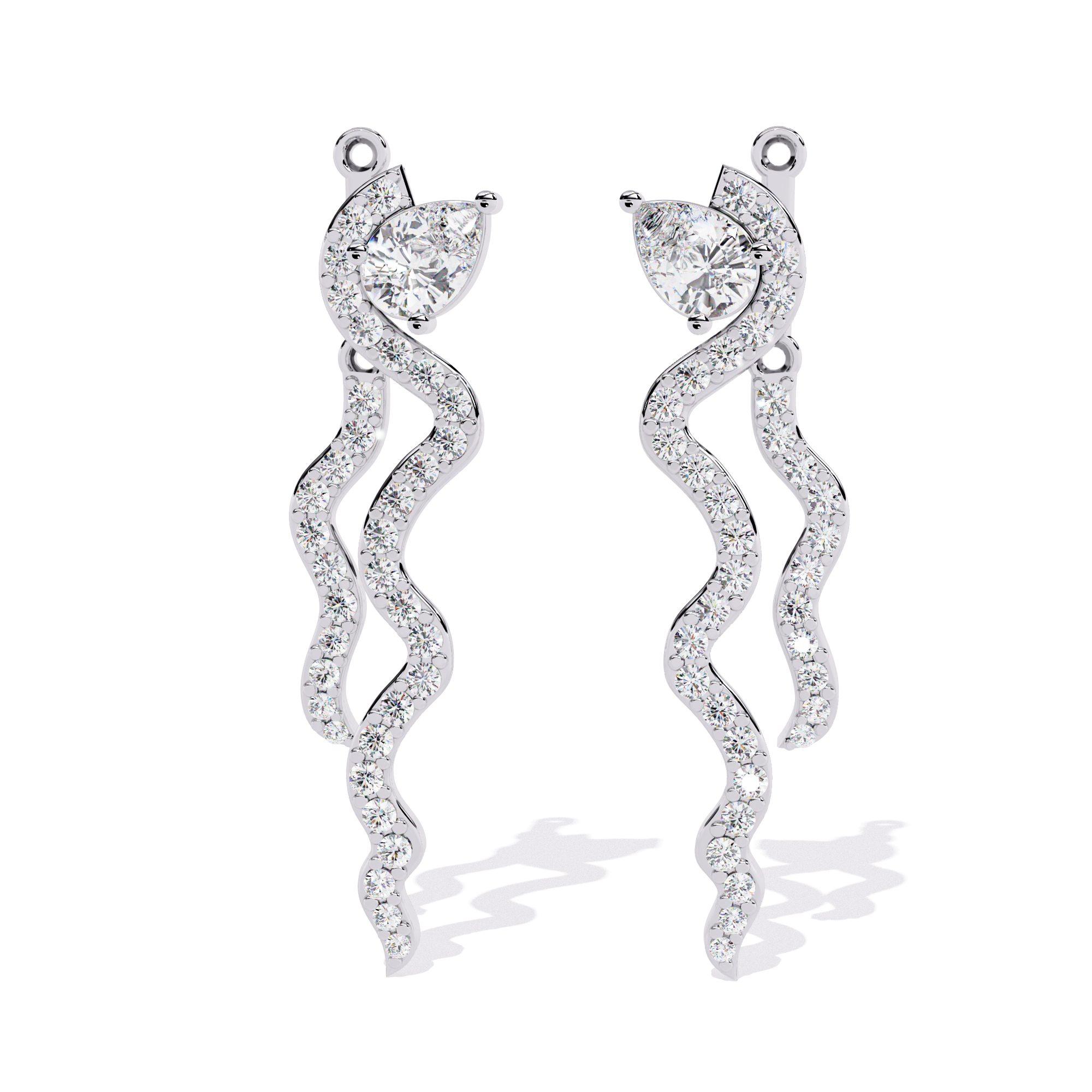 Pear-cut diamond earrings