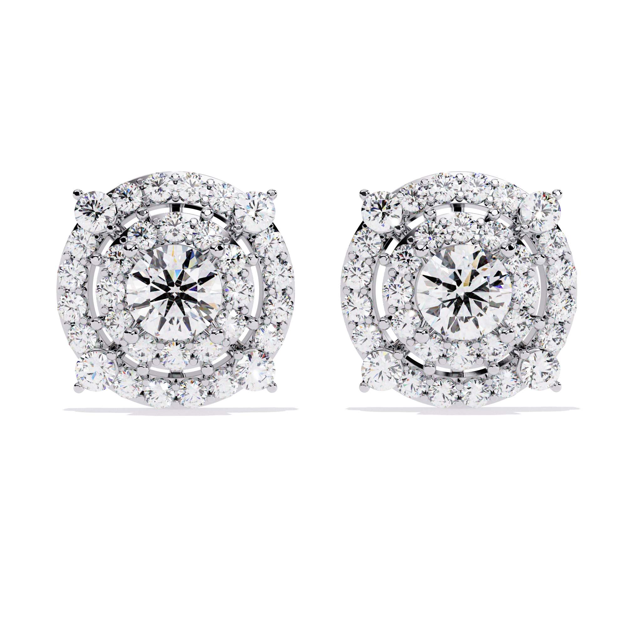 Round diamond sparkles studs