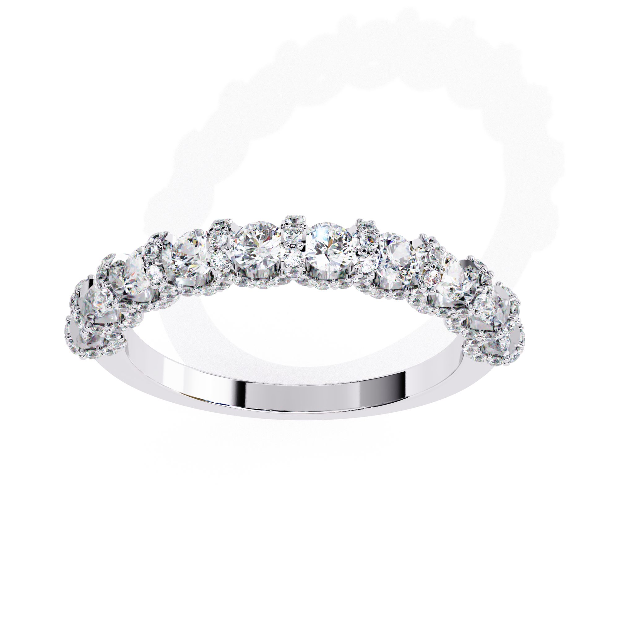 Round diamond eternity band