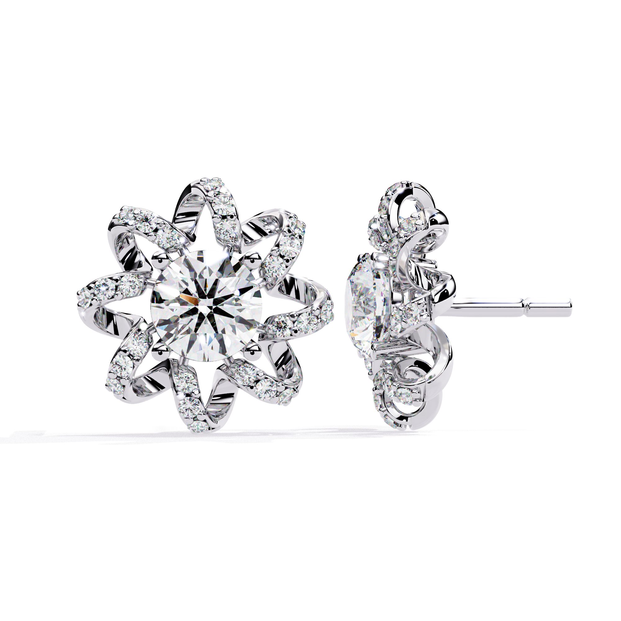 Elegant diamond studs earrings 