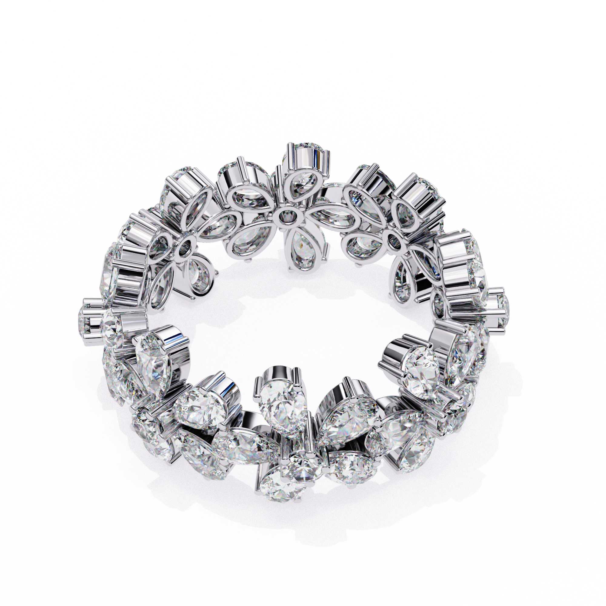 Floral Diamond Glow Ring