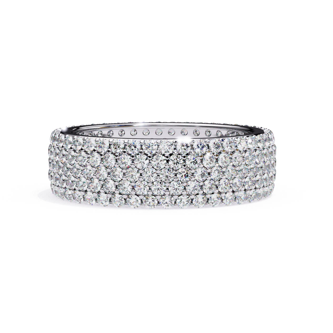 pave diamond eternity band